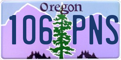 OR license plate 106PNS