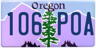OR license plate 106POA