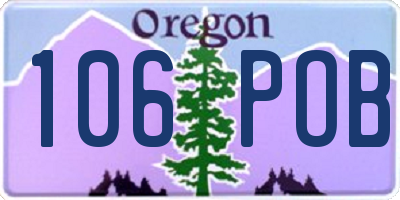 OR license plate 106POB