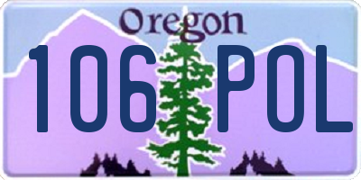 OR license plate 106POL