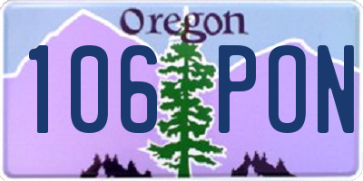 OR license plate 106PON