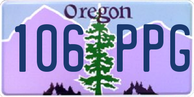 OR license plate 106PPG