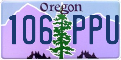 OR license plate 106PPU