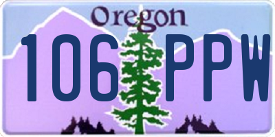 OR license plate 106PPW