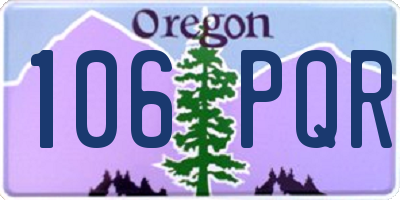 OR license plate 106PQR