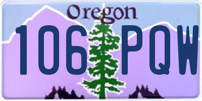 OR license plate 106PQW