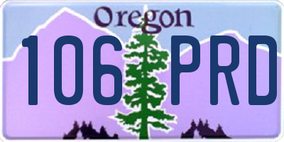 OR license plate 106PRD
