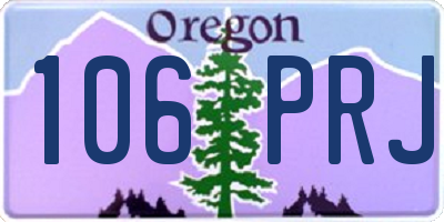 OR license plate 106PRJ
