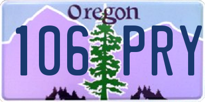 OR license plate 106PRY