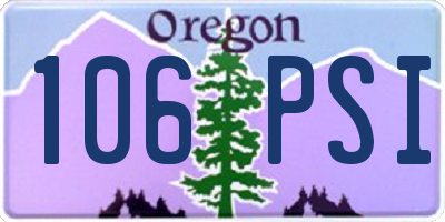OR license plate 106PSI