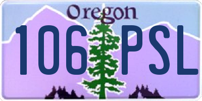 OR license plate 106PSL
