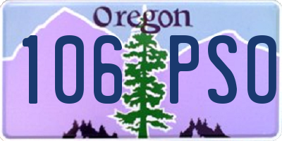 OR license plate 106PSO