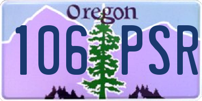 OR license plate 106PSR