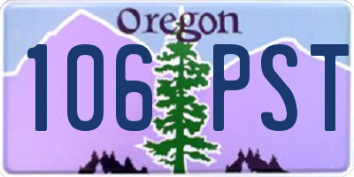 OR license plate 106PST