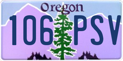 OR license plate 106PSV