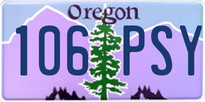 OR license plate 106PSY
