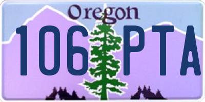 OR license plate 106PTA