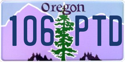 OR license plate 106PTD