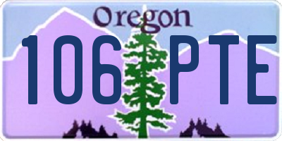 OR license plate 106PTE