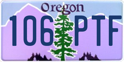 OR license plate 106PTF