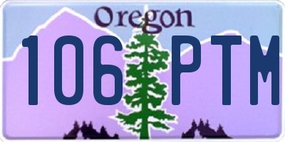 OR license plate 106PTM