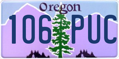 OR license plate 106PUC