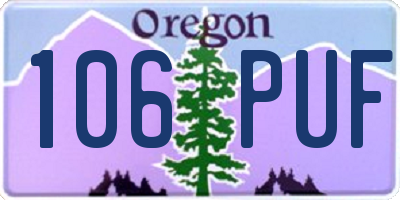 OR license plate 106PUF