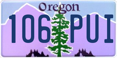 OR license plate 106PUI