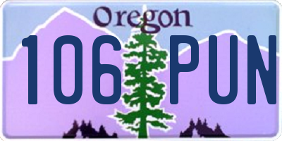 OR license plate 106PUN