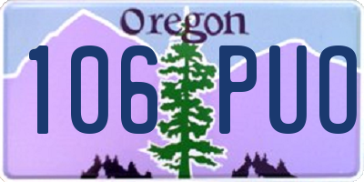 OR license plate 106PUO