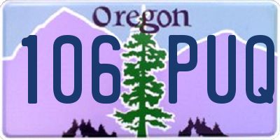 OR license plate 106PUQ
