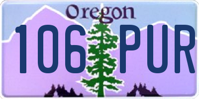 OR license plate 106PUR