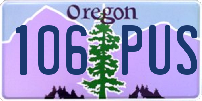 OR license plate 106PUS