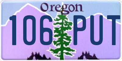 OR license plate 106PUT