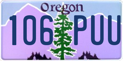 OR license plate 106PUU