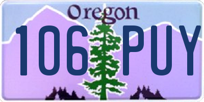 OR license plate 106PUY