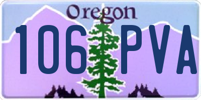 OR license plate 106PVA
