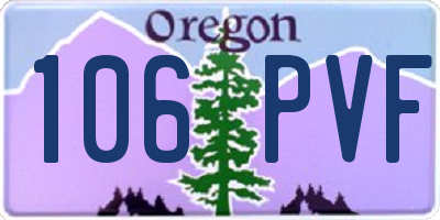 OR license plate 106PVF