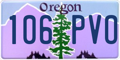 OR license plate 106PVO