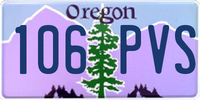 OR license plate 106PVS