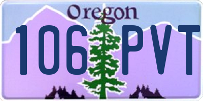 OR license plate 106PVT