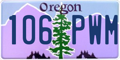 OR license plate 106PWM