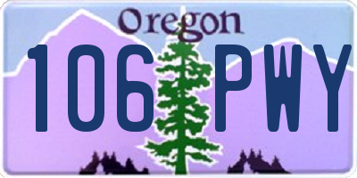 OR license plate 106PWY
