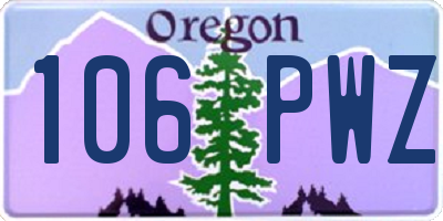 OR license plate 106PWZ