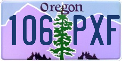 OR license plate 106PXF