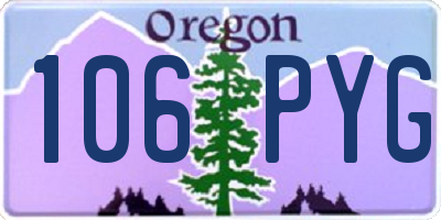 OR license plate 106PYG