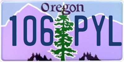 OR license plate 106PYL