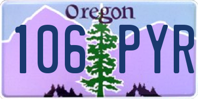 OR license plate 106PYR