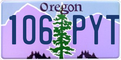 OR license plate 106PYT