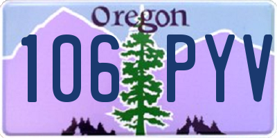 OR license plate 106PYV
